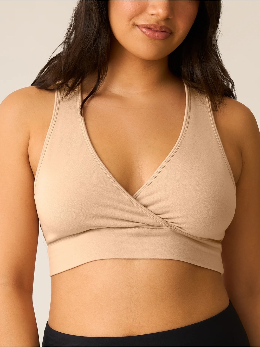 Kindred Bravely French Terry Racerback Nursing & Sleep Bra Beige Size Large